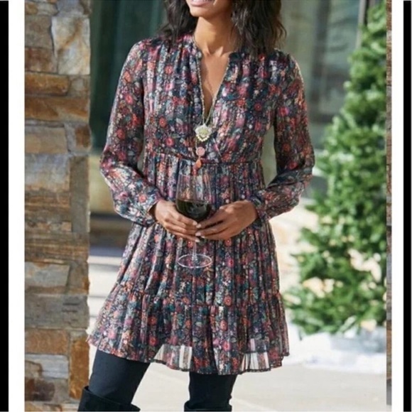 SOFT SURROUNDINGS Floral Castille Tunic Size Small NWT - Picture 1 of 7
